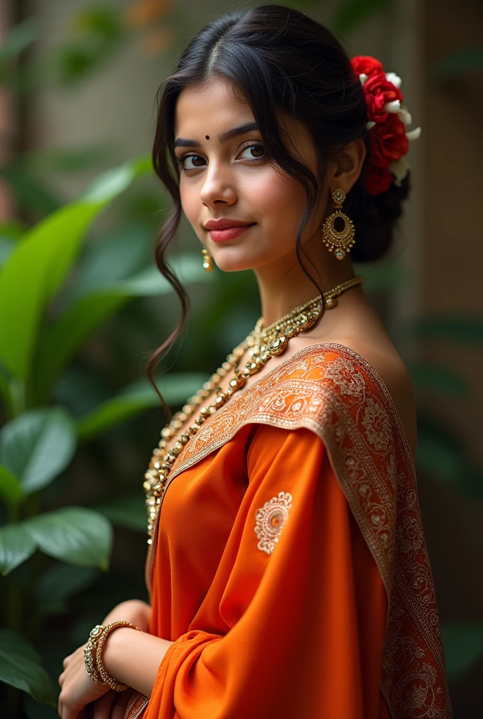 Indian girl in saree pose photo 