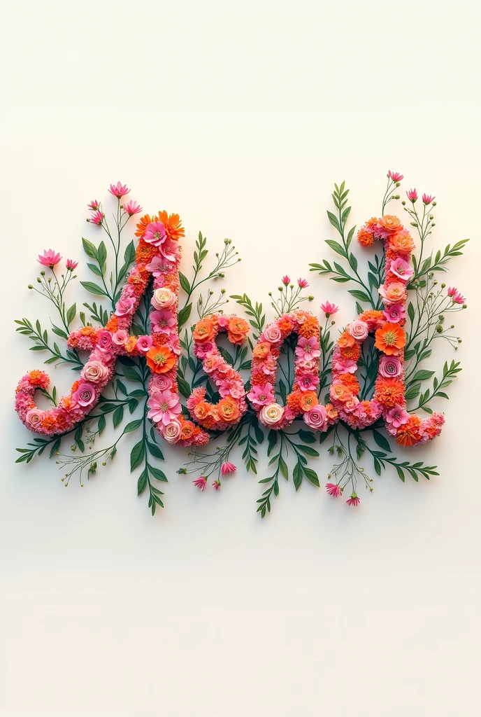 desine the name "ASAD" with flower