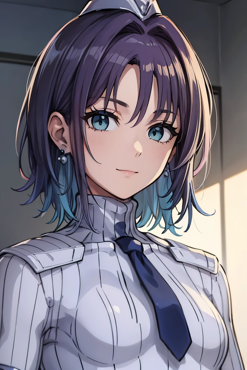 masterpiece, highest quality, (highest quality), (best illustrations), 8k,face close up,Bedroom, {{{masterpiece}}}, {{{best quality}}}, {{Super detailed}}, {{very delicate and beautiful}},smile,DOLLSUIT,DOLLSUIT,DOLLSUIT, {{{best quality}}}, {{Super detailed}}, masterpiece, highest quality, (highest quality), (best illustrations), 8k,{{{masterpiece}}}, {{{best quality}}}, {{Super detailed}}, {{{best quality}}}, {{Super detailed}},face close up, toru asakura, blue hair, earrings, gradient hair, multicolored hair