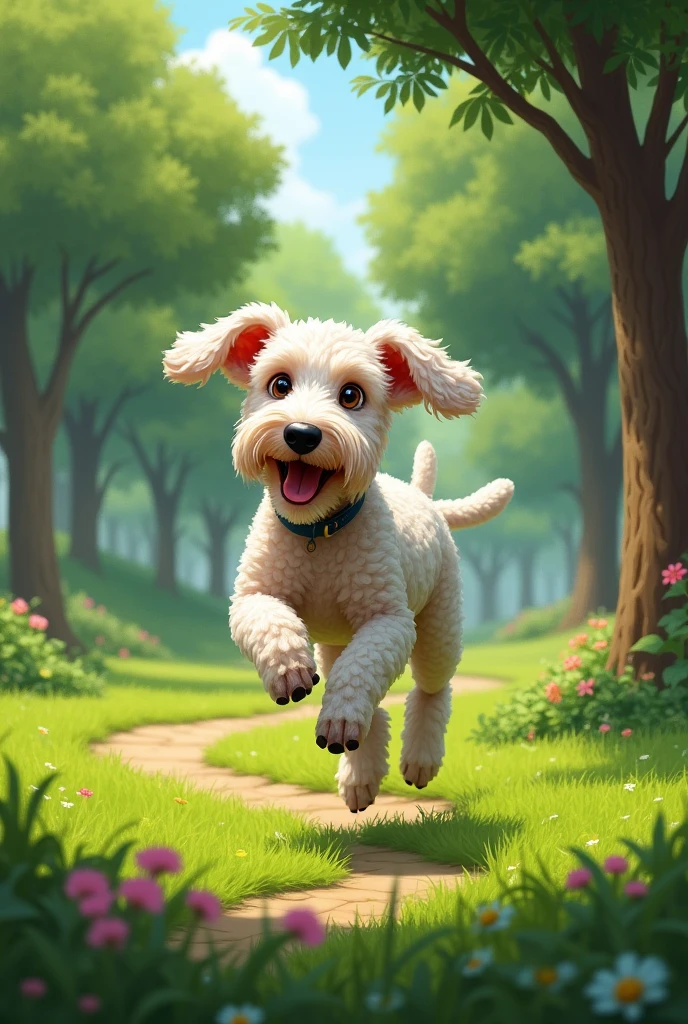 Bedlington terrier in park