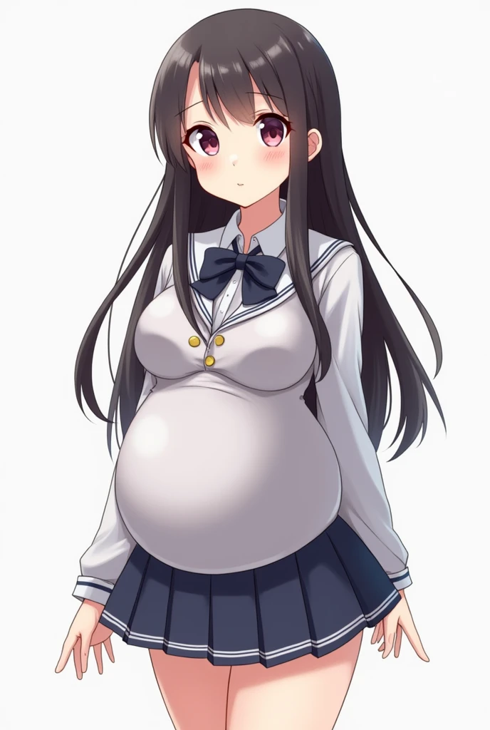 Anime girl, student uniform, very big chest