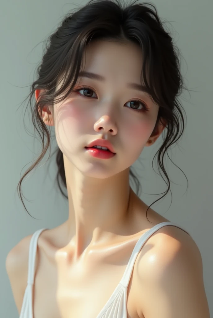 Realistic Korean woman without clothes