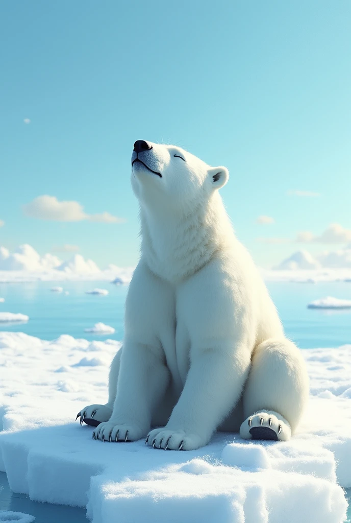 the polar bear is enjoying the music