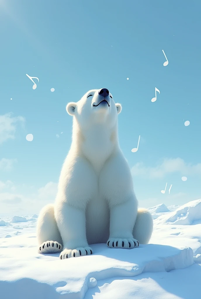 the polar bear is enjoying the music