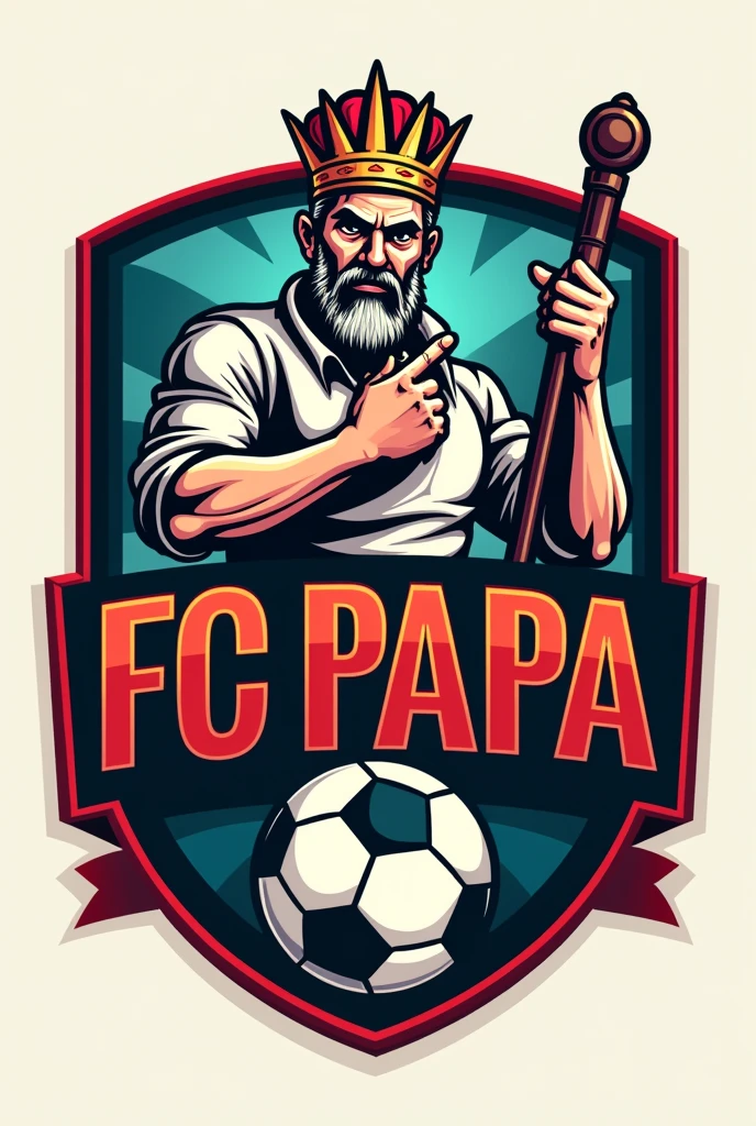 Create a logo for a soccer team called FC PAPA that can be posted on a WhatsApp group
