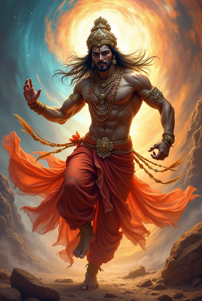 Indian male God dancing 
