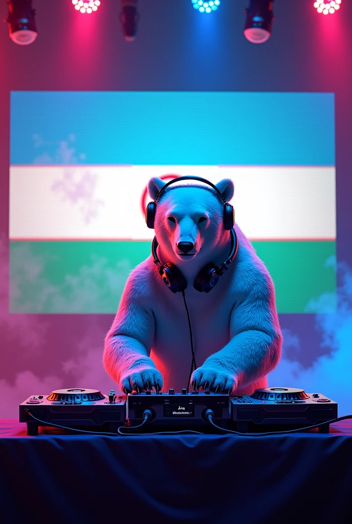 Dj polar bear music Uzbekistan flag