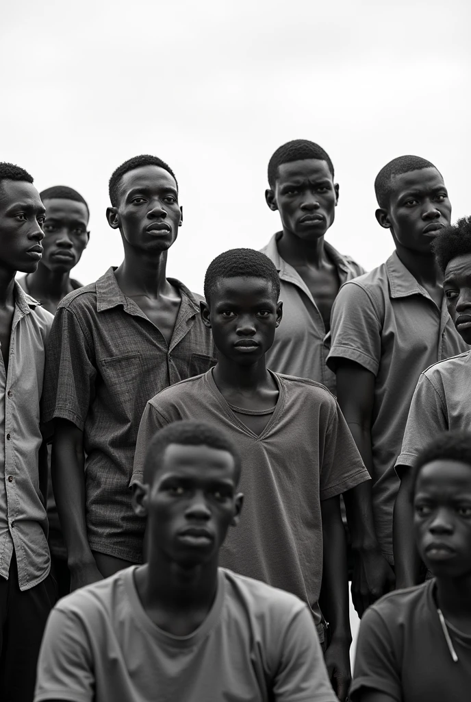You can generate a black and white image with realistic images that represent what you understand by "Assemble or gather in a group"