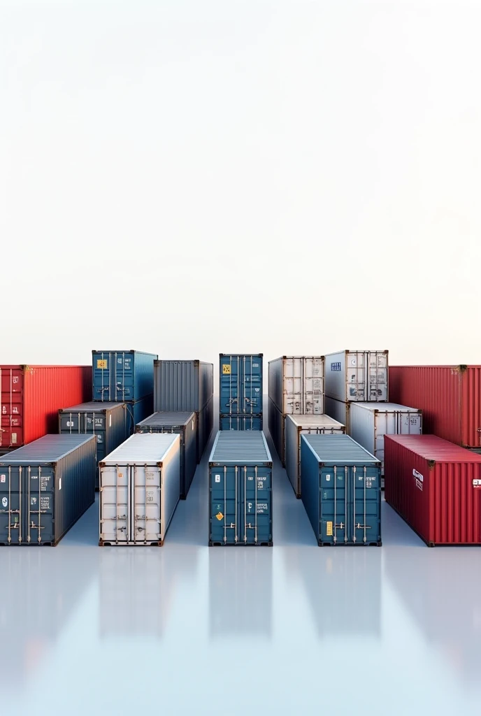 An image with the different logistics transport containers for the cover of a presentation