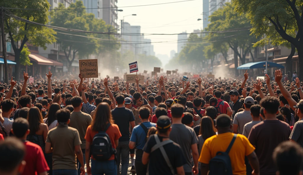 Images of the destruction of Indonesian democracy, The community and students took to the streets to voice their aspirations, image ratio 16:9