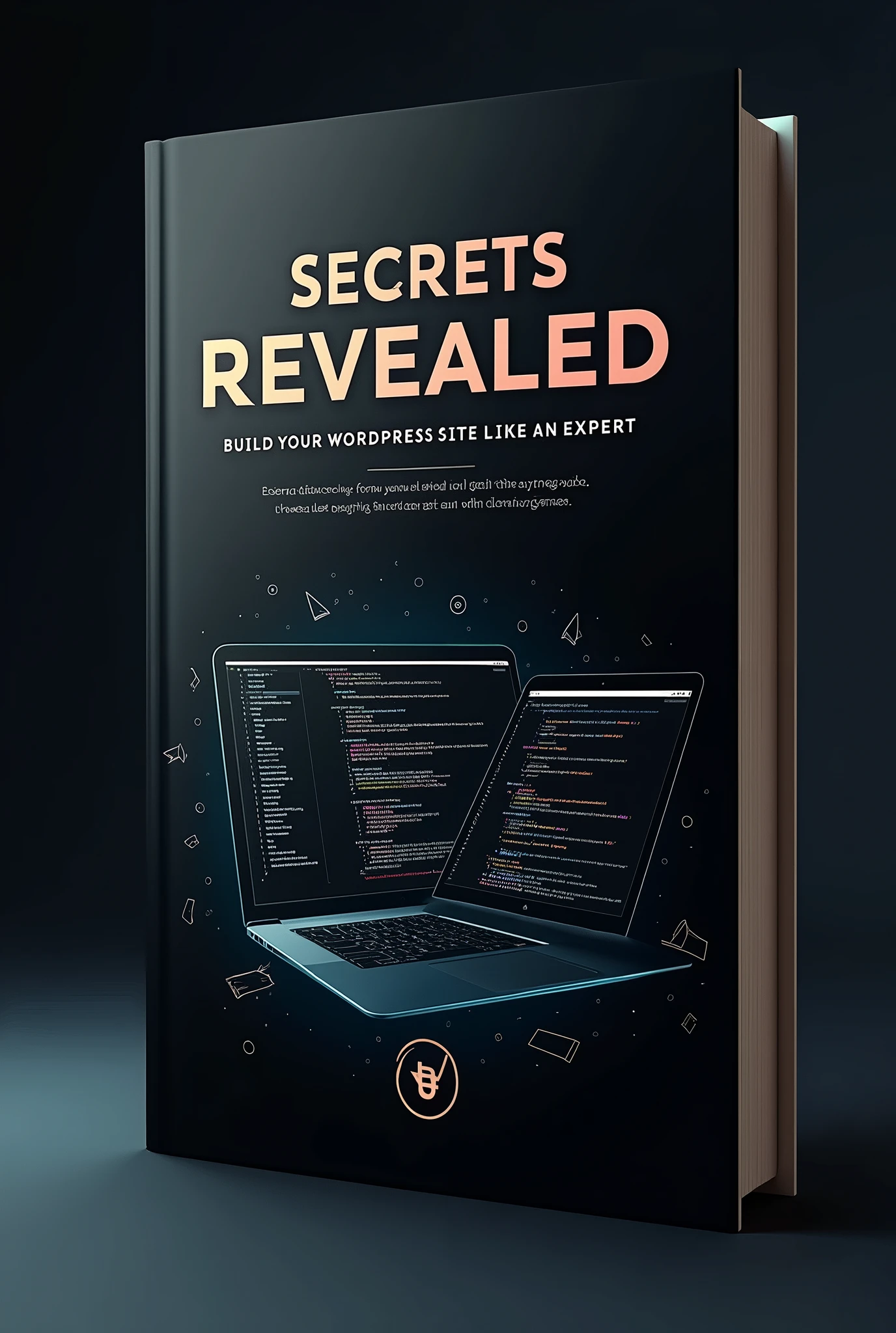 Crée une couverture d’eBook saisissante et professionnelle pour un livre intitulé 'Secrets Dévoilés: Construisez Votre Site WordPress comme un Expert'. La couverture doit être en noir et blanc, avec un fond noir et des textes en blanc.
Détails :
Titre et Sous-titre : Utilise une police élégante et audacieuse pour le titre 'Secrets Dévoilés' et une police légèrement plus et épurée pour le sous-titre 'Construisez Votre Site WordPress comme un Expert'.
Éléments Visuels : Intègre des éléments graphiques subtils liés au développement web ou à WordPress, tels que des extraits de code abstraits, des icônes ou une représentation minimaliste d'une mise en page de site web. Ces éléments doivent compléter le design sans le surcharger.
Disposition : Le titre doit être placé de manière proéminente en haut ou au centre de la couverture. Le sous-titre doit être positionné juste en dessous du titre ou en bas.
Style : Opte pour un look moderne et sophistiqué. Le design doit transmettre un sentiment d'expertise et d'autorité dans le développement web tout en étant visuellement attrayant.
Détails Supplémentaires : Ajoute une légère texture ou un dégradé au fond noir pour donner de la profondeur et de la dimension. L'ensemble du design doit être propre, avec une composition équilibrée qui attire le regard.
3D : La couverture doit être en 3D, avec une apparence réaliste montrant le livre sous différents angles pour donner une impression de volume et de présence. Assure-toi que le design 3D met en valeur la couverture de manière élégante et professionnelle.