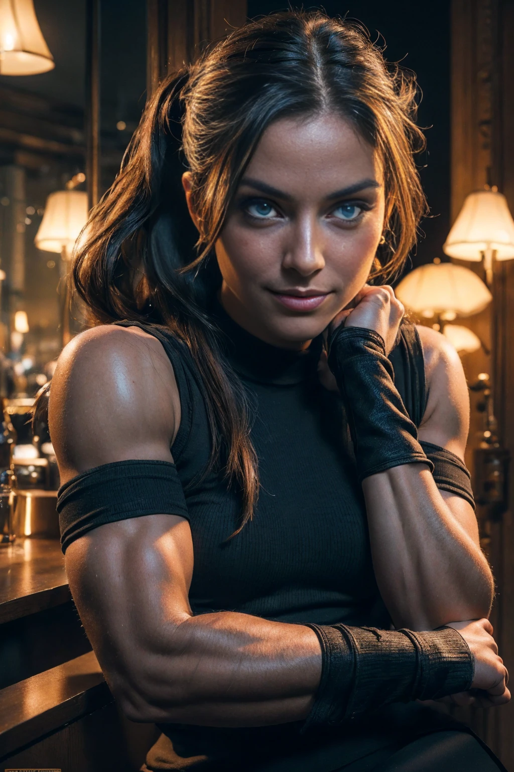 Sexy Pippi Longstocking, (flexing bicep pose:1.4), long flowing hair, blue eyes, seductively smiling, flirtatious, abs, Real Life, full bodyshot, (Ultra Realistic:1.4), Photorealism, Photography, 8K UHD, Photo, HDR, Complex and Elegant, Highly Detailed, Sharp Focus, Stunning, Beautiful, (Gorgeous: 1.2), Best Quality 1:1, Ultra Detail: 1.4, Best Shadows, (8k: 1.1), (beautiful detailed face), high contrast, (perfect lighting: 1.2), ((cinematic light)), colorful, hyper-detail, dramatic light, intricate detail, photograph by arny freytag, glamorous, (realistic, photo-realistic:1.37),(8k, RAW photo, best quality, masterpiece:1.2)