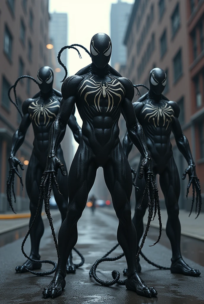 Black spider men with venom 
