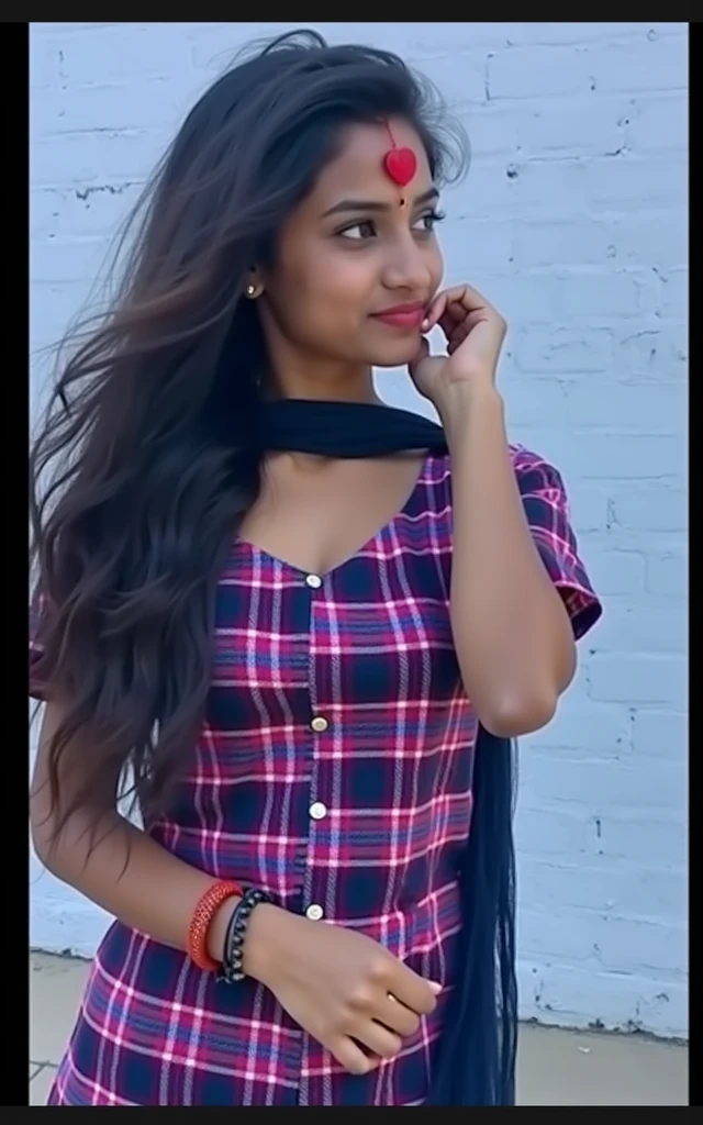 20 years old indian girl , wearing Black dress  , white wall background , sexy and hot 