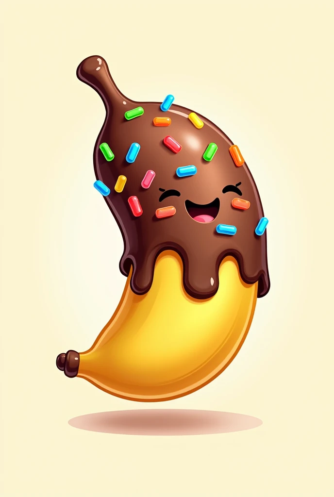 Chocolate covered banana logo with colorful sprinkles