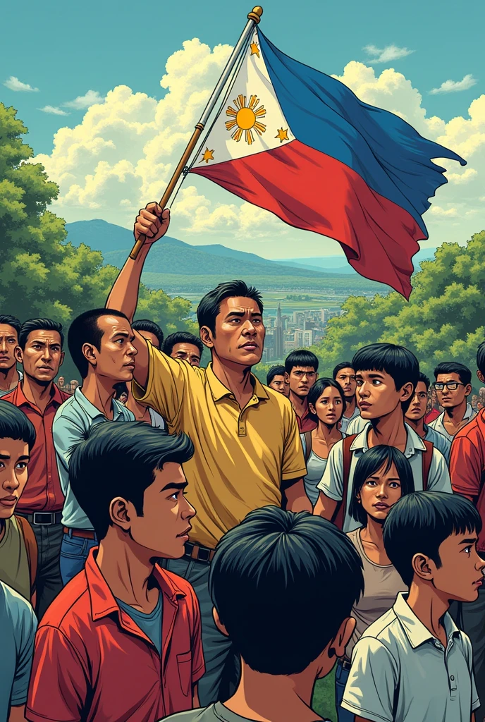 comic strip ginawang pagtatanggol ng mga Pilipino sa bayan simple drawing

