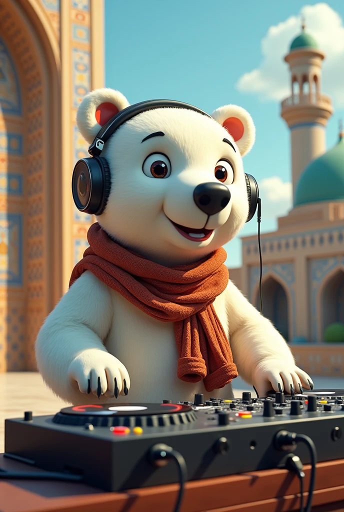 Dj polar bear in Bukhara,3D multi style