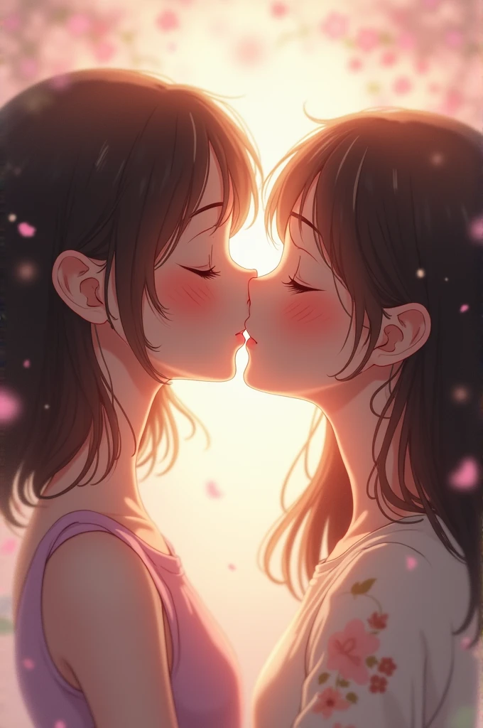Cute girls kiss