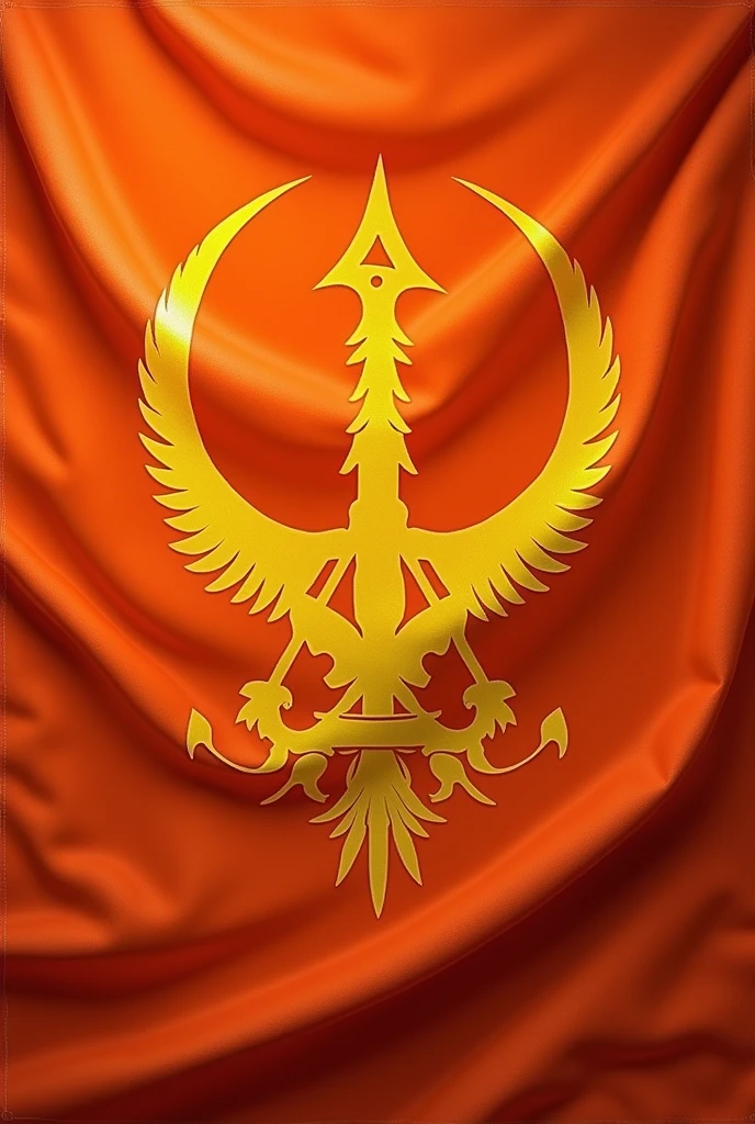 Creat a flag it's colour orange it's simbol is
svastik simbol and trisul and bow and arrow