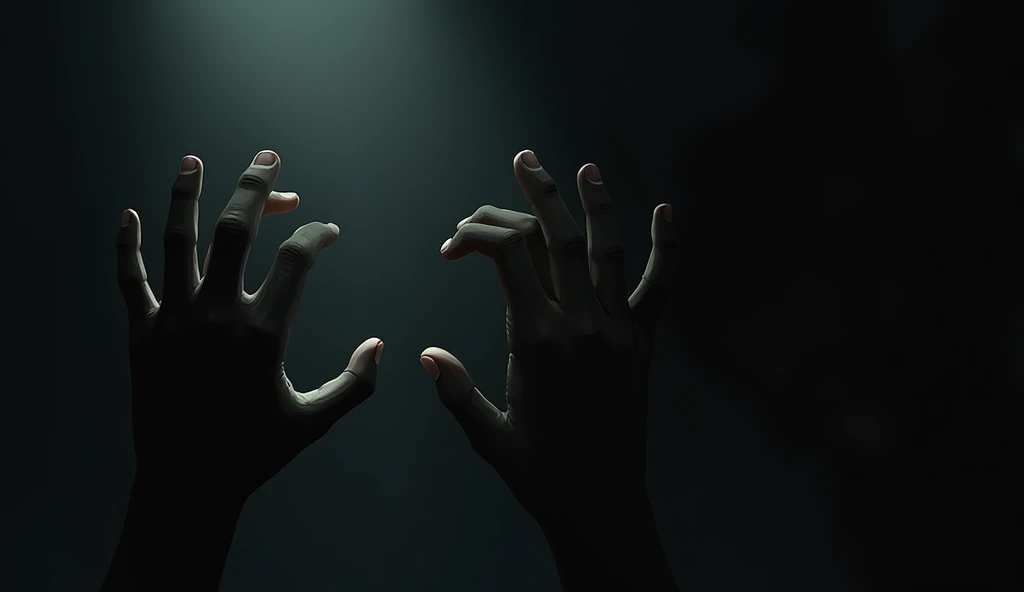 Hands of people only and fear in the background