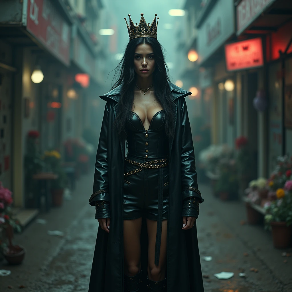 full body pose of a woman facing the camera, Help, my mum is on OnlyFans, She's got more fucking followers than a K-pop band, Jesus, she's shaking it like a Polaroid, And if you are on HD you can see her hemorrhoids. Her selfies are a gothic tale, A carnival of chaos where the shadows wail, Like a metal riff that pierces the night, Mom in leather, oh what a fright! What the fuck is going on? Mom's twerking to pay my damn student loan, She's got fans from here to fucking Kazakhstan, And she’s sending soiled knickers to Japan. In the basement, the demons laugh and dance, As Mom shows a little more than a passing glance, It's a black comedy, a circus of regret, With every click and every view, we’re drowning in debt. My friends are laughing, calling me a freak, While Mom’s in a costume, pulling off a mystique, She’s a dark queen in this pixelate hell, With a crown of likes and a story to tell. The family tree's got branches that twist and turn, As the flame of our sanity starts to burn, But in this twisted metal, we’ve found our groove, In a world gone mad, we've got nothing to prove. What the fuck is going on? Mom's twerking to pay my damn student loan, She's got fans from here to the end of the land, And she's selling “vintage” at a discount brand. So raise your horns for this absurdity,
In a dystopian dance of pure absurdity,
We’ll rock and roll through this wild charade,
With Mom on the throne of an OnlyFans parade!