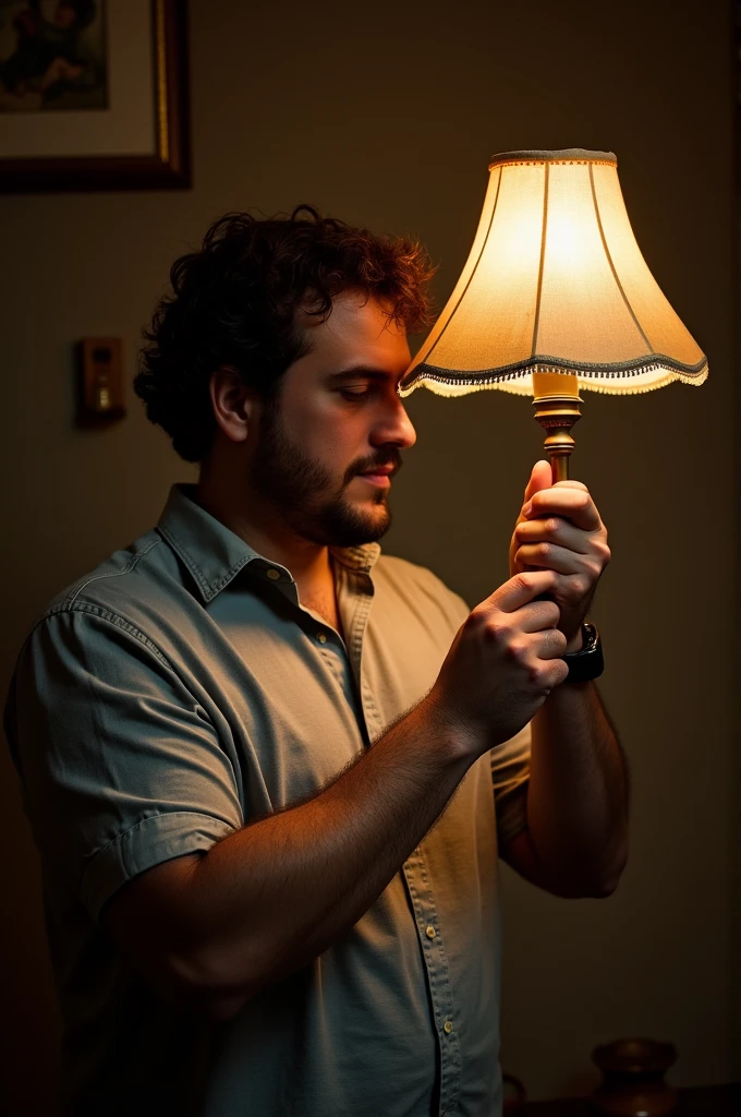 Man mixed with lamp