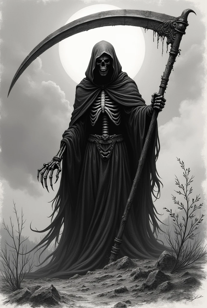 Sketch of Death with the Scythe