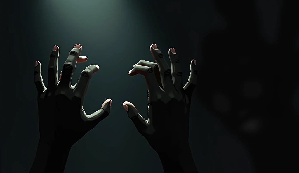 Hands of people only and fear in the background