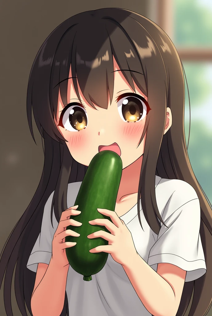 Make a Japanese girl lick a Brazilian zucchini 