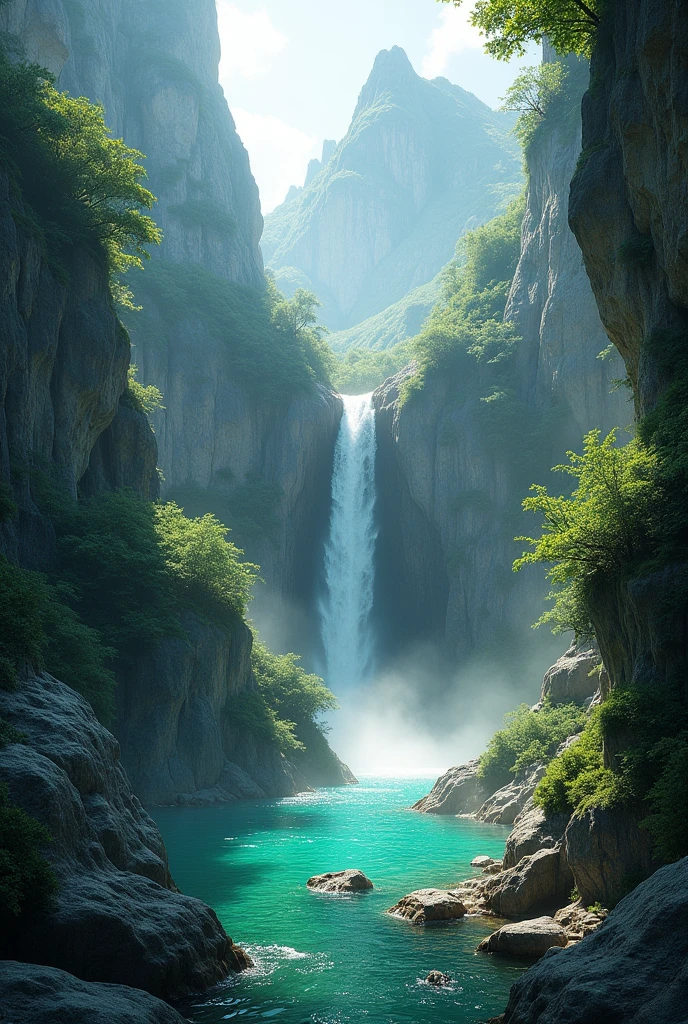 The undocover world of mountains waterfalls 