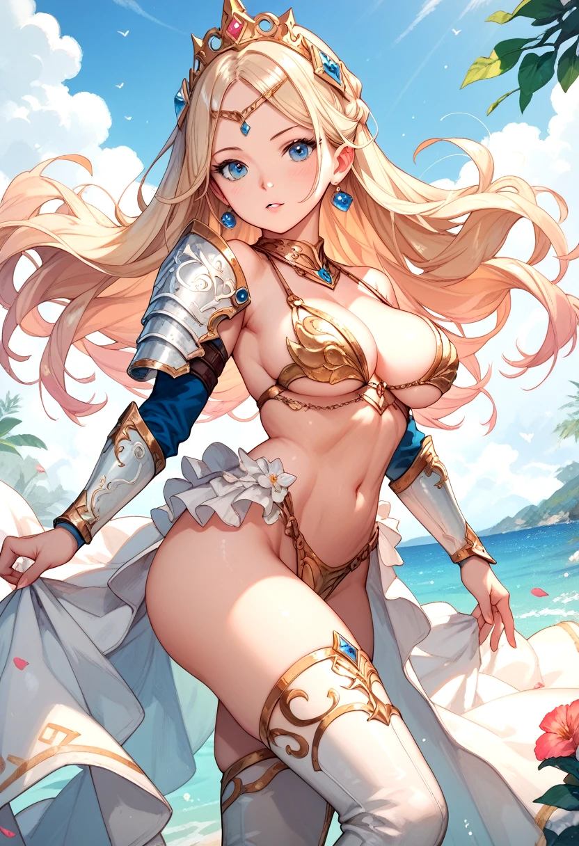Princess Battle Dress Bikini Armor,Very large breasts,Big Ass,A beautiful woman with a slender waist