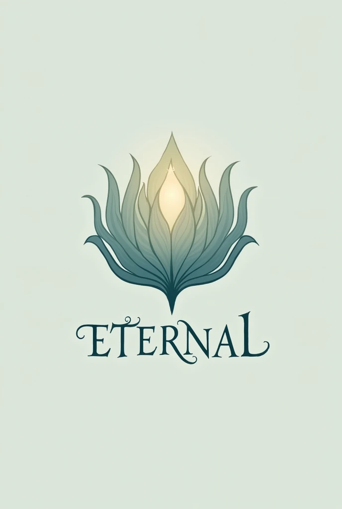 A logo that has to do with the word eternal, combined with a flower that symbolizes eternity and says eternal in semi-cursive font