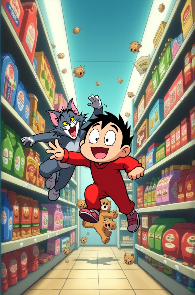 . From a wild chase through a supermarket to Shin-chan’s infamous butt dance distracting Tom at a crucial moment, the day turns into a series of funny, slapstick showdowns.