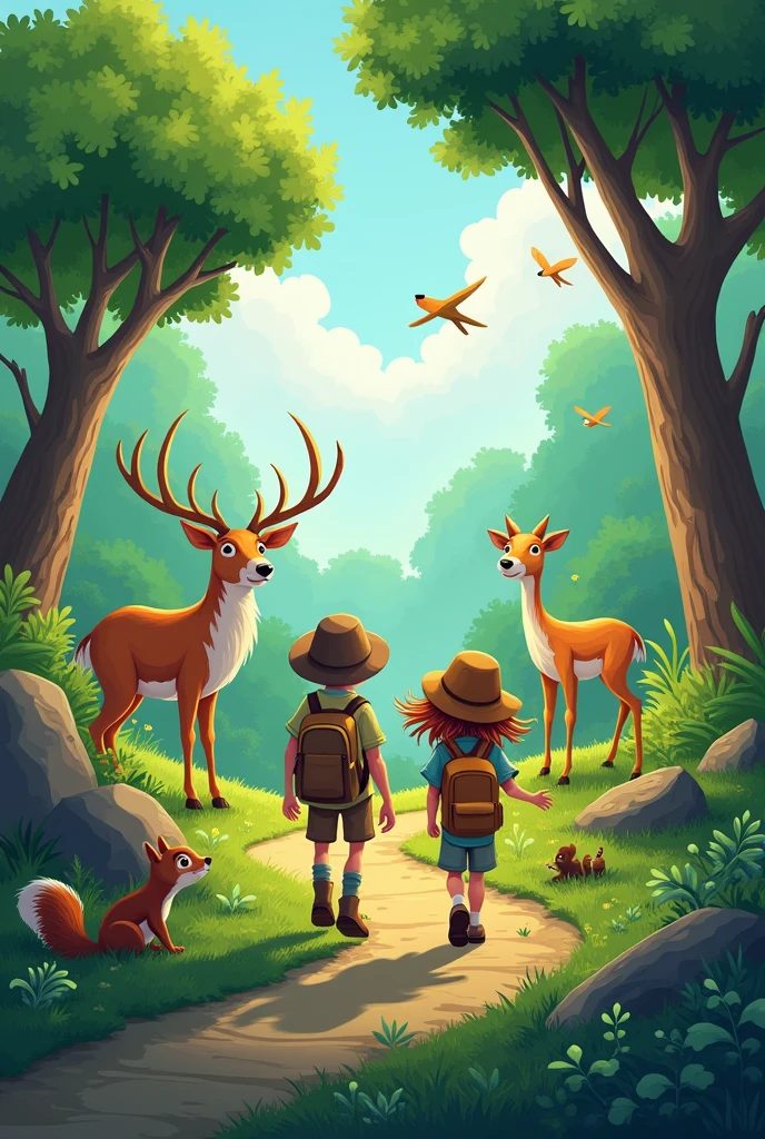 Come along, come along, on an animal quest
We'll explore the wild and do our best
To spot some creatures, big and small
And learn about them, one and all