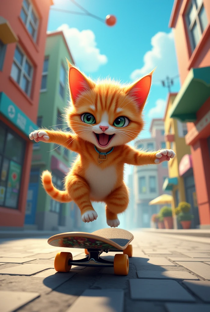 Cat on a skateboard