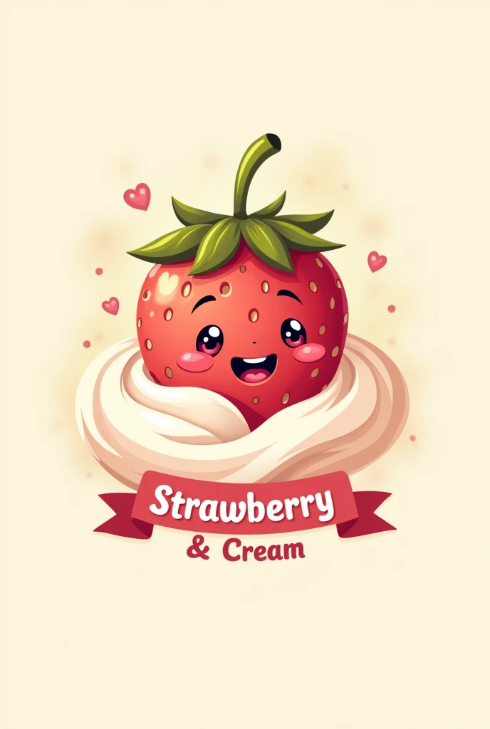 Logo for a strawberry and cream shop