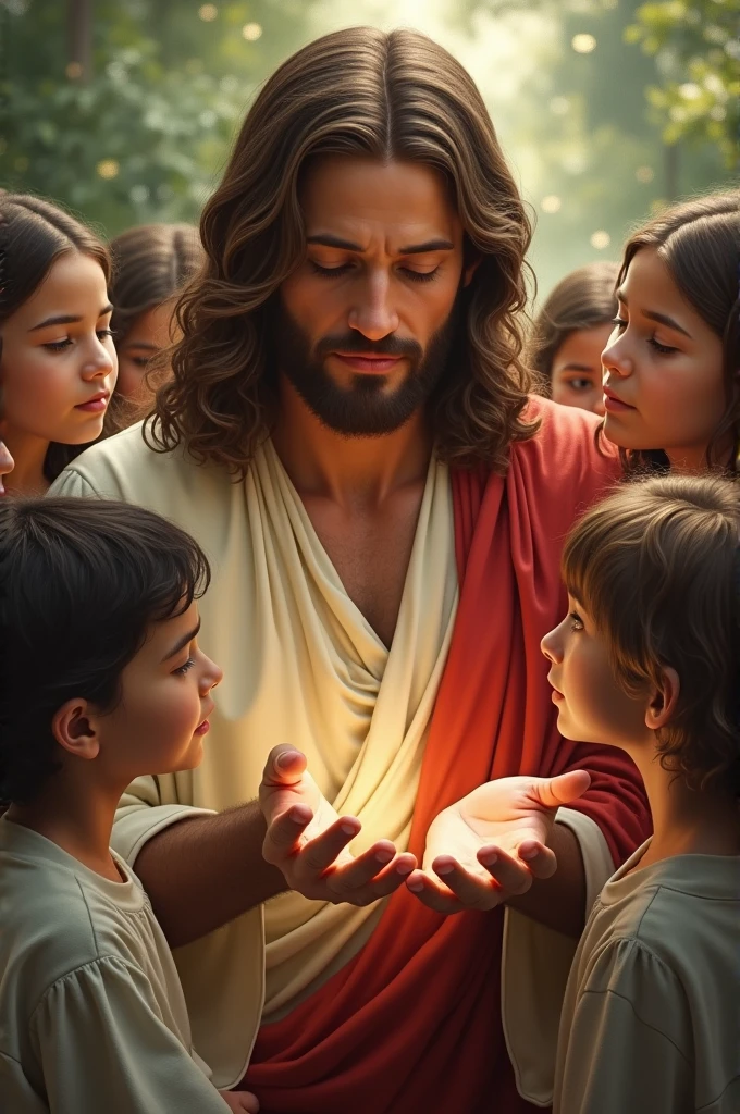 Jesus Christ with children.
