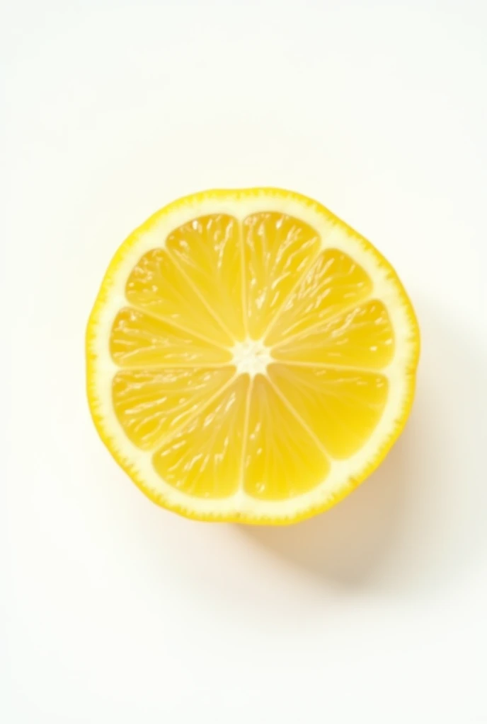 Photo of a halved lemon with a white background