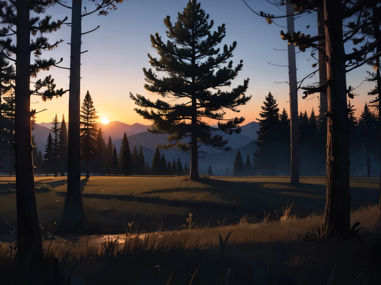 treeline in the dusk