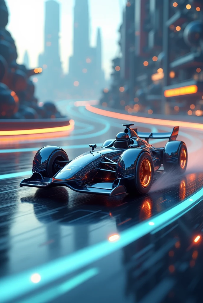 A nano car in race track 