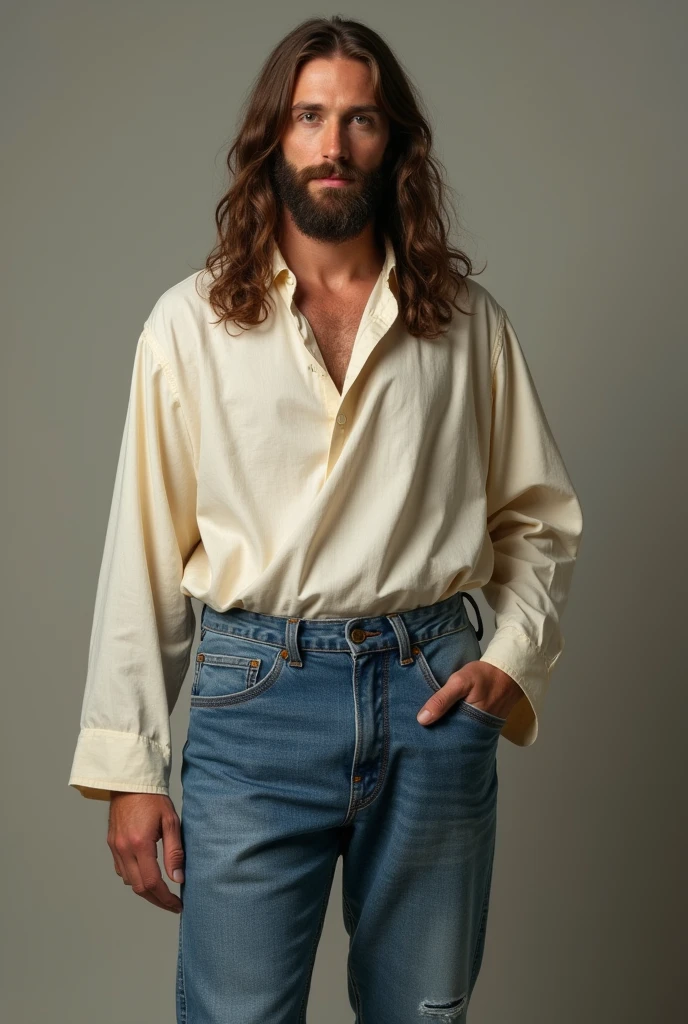Jesus with a jean pants