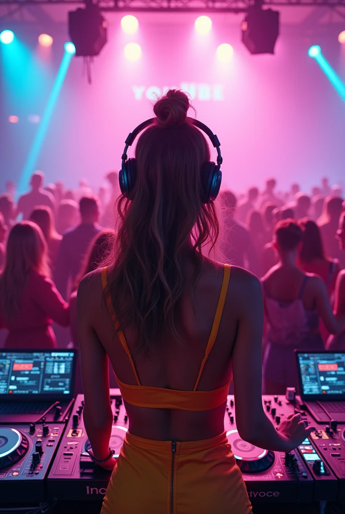 Dj girl,in party, youtube thumbnail size