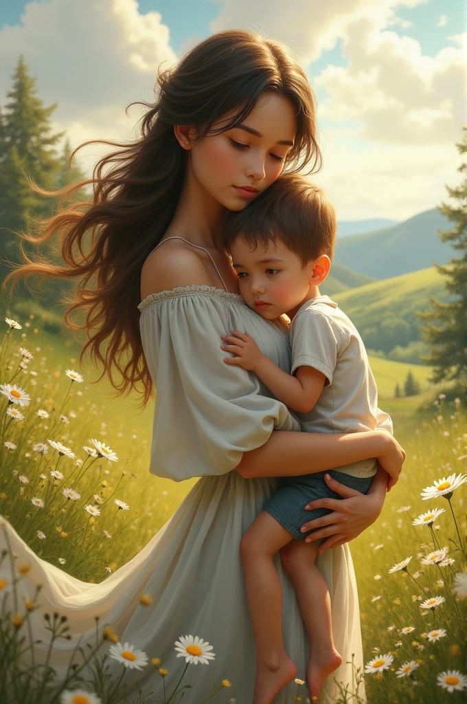 Beautiful girl hold boy paraivat part