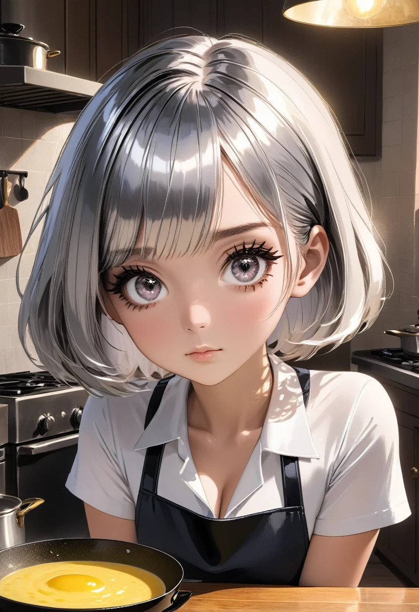 ((masterpiece)),((highest quality)),((anatomical)),((Realistic)),((realistic)),((cute)),((girl's room)),(((Youmu Konpaku))),((beautiful eyes)),((baby face)),((petite)),