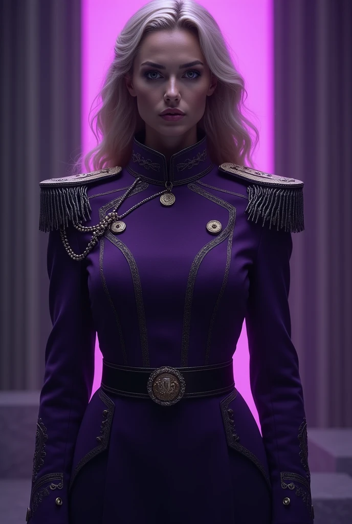 Female General. Purple tone, cool.