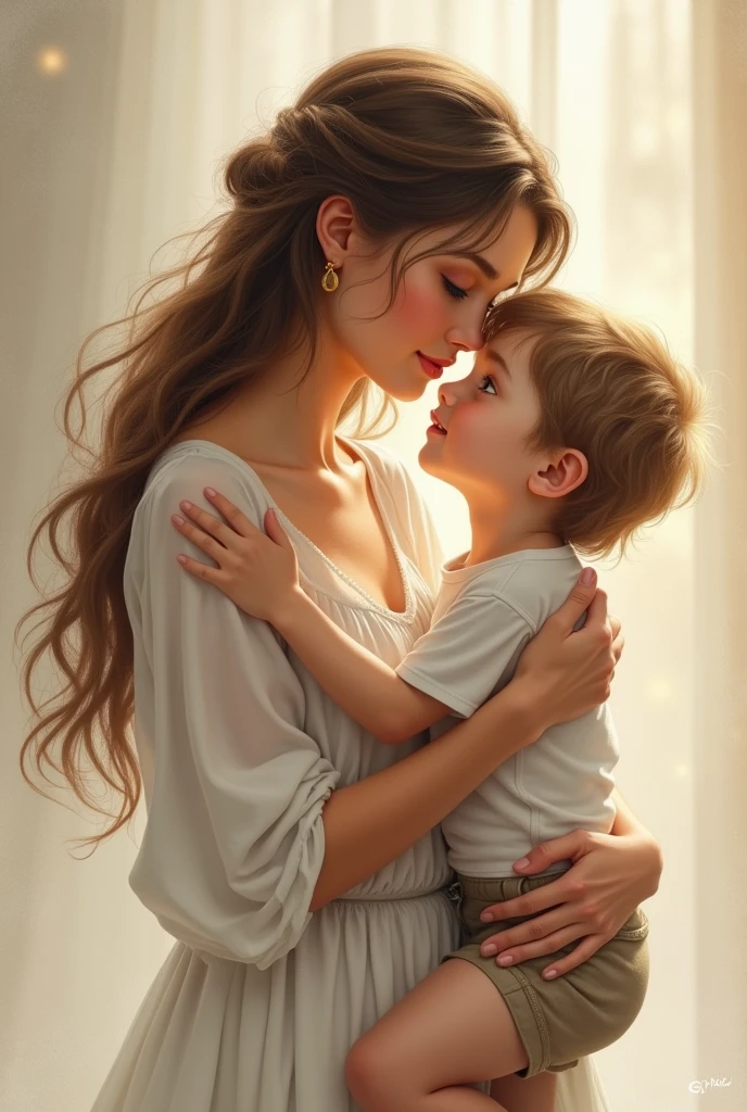 Beautiful girl hold boy lora