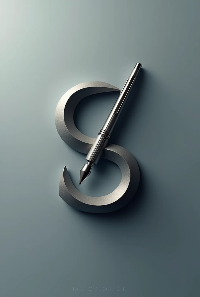 Create a logo from the letter S, with a pen logo in the middle this logo for graphics designers logo.