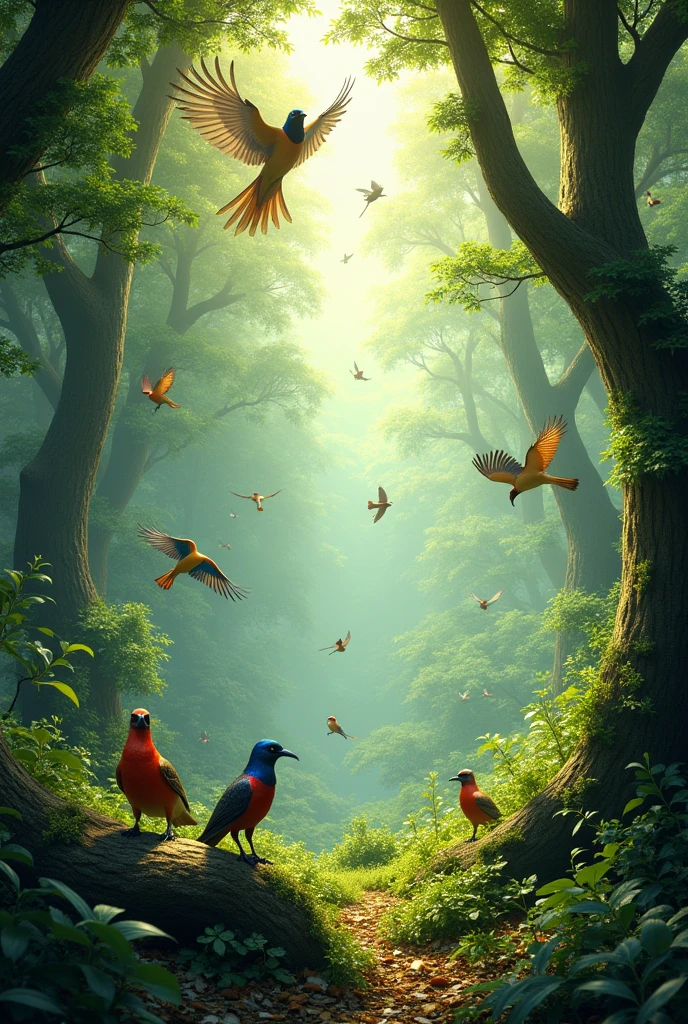 A forest full of birds and birds of all kinds 