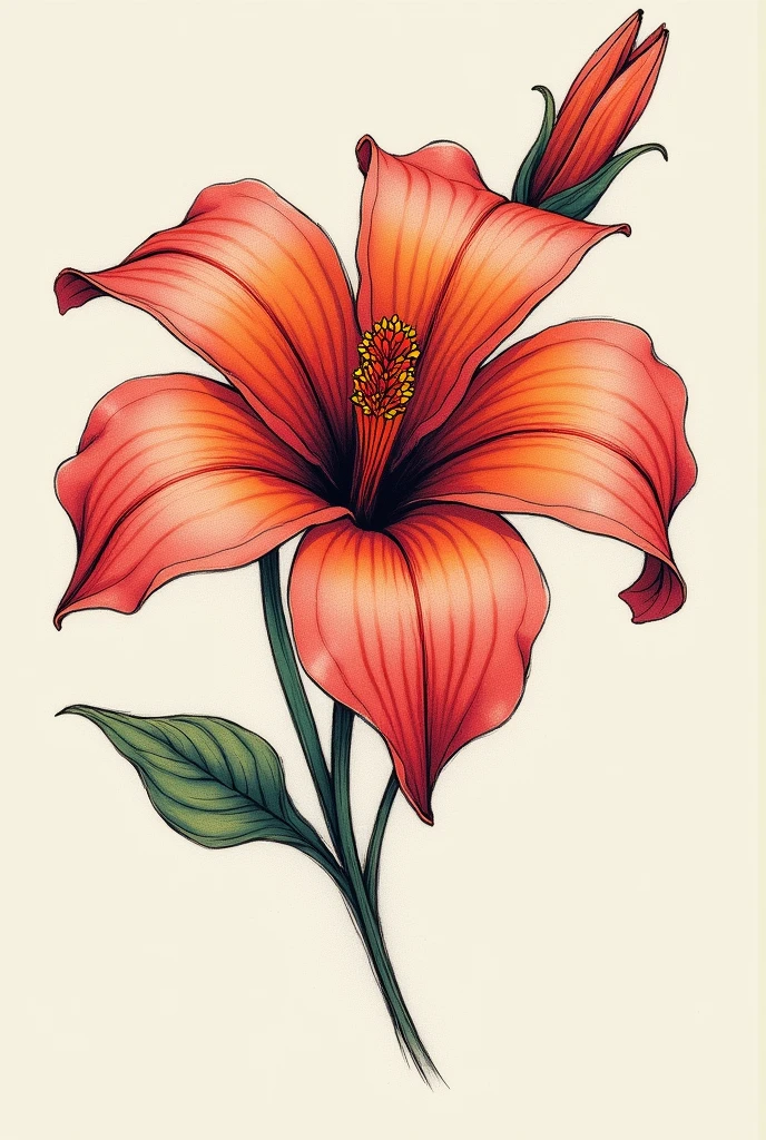 ((Best Quality)), ((masterpiece)), (detailed), colorful flower, with an obvious female vulva shape, sketch for thigh tattoo, It is important to see the shape of the clitoris and the outer lips..