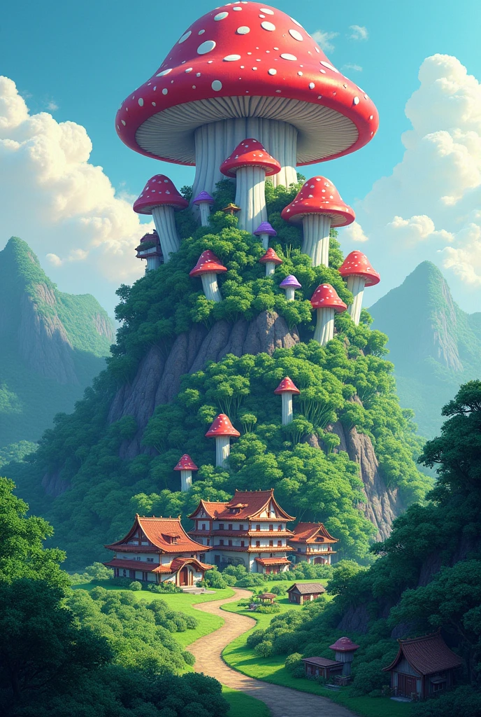 Mountain of mushrooms、Bamboo Shoot Village